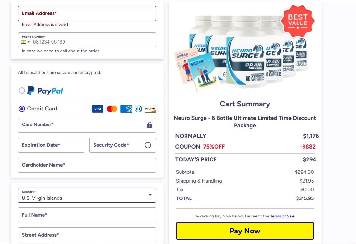 neuro surge-checkout-page